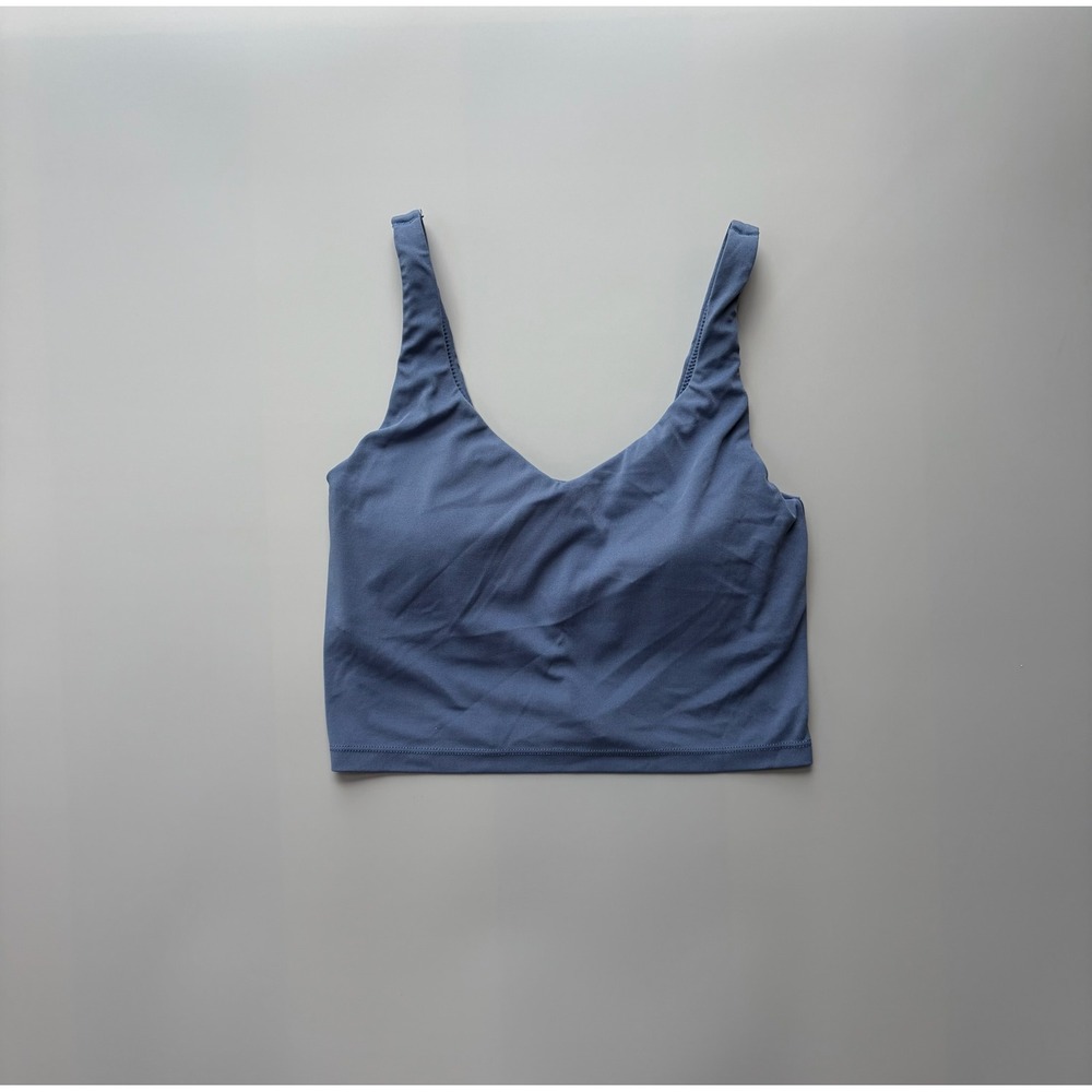 OFFLINE by Aerie Real Me Longline Sports Bra V-Neck Crop Top Blue Small